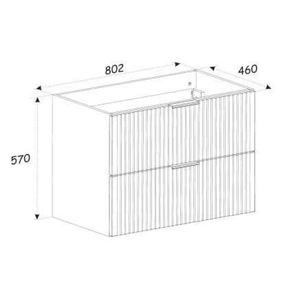 COMAD ADEL OAK 82-80-B-2S - Шкаф за баня под мивка ADEL 57x80,2 см дъб