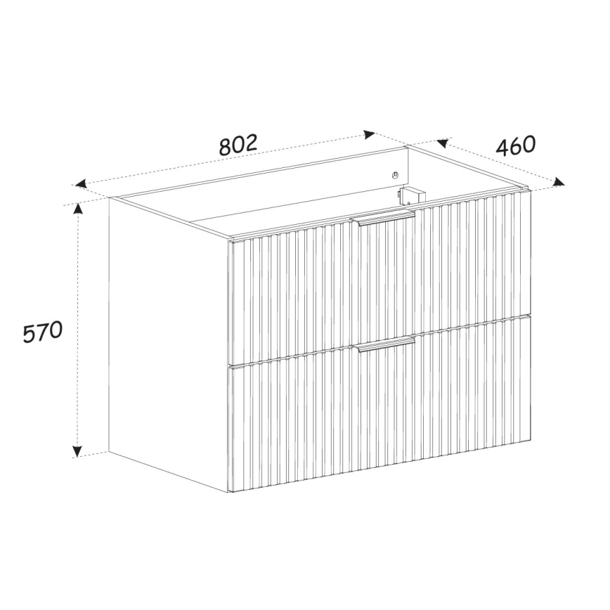 COMAD ADEL OAK 82-80-B-2S - Шкаф за баня под мивка ADEL 57x80,2 см дъб