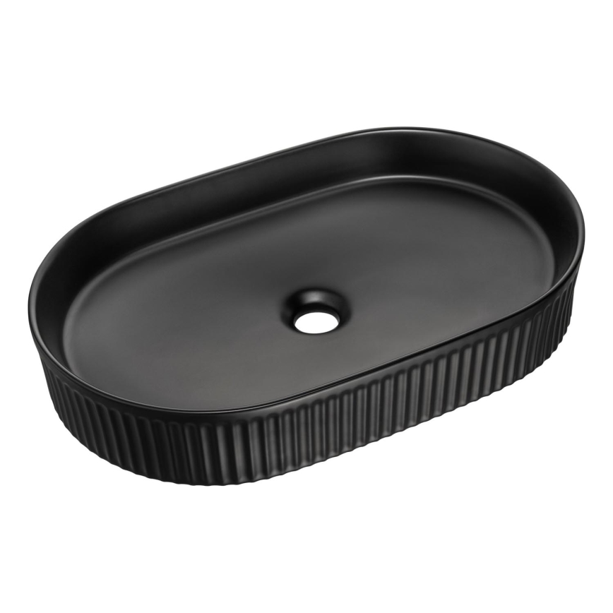 COMAD BEYOND 3 BLACK ( E-6531 ) - Мивка за вграждане в плот BEYOND 56x36 см  керамика/матово черен