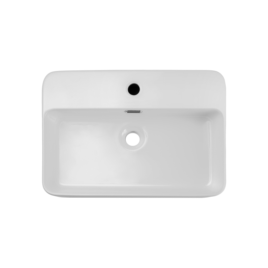 COMAD TRUST 2 БЯЛ ( E-6282 ) - Мивка за вграждане в плот TRUST 55x38 см керамика/блестящо бял