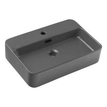 COMAD TRUST 2 MATT DARK GREY ( E-6282 ) - Мивка за вграждане в плот TRUST 55x38 см керамика/матов сив