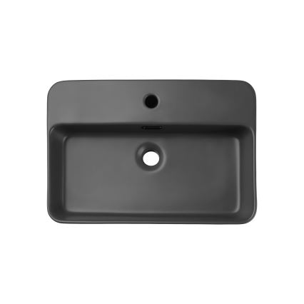 COMAD TRUST 2 MATT DARK GREY ( E-6282 ) - Мивка за вграждане в плот TRUST 55x38 см керамика/матов сив