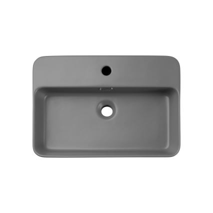 COMAD TRUST 2 MATT LIGHT GREY ( E-6282 ) - Мивка за вграждане в плот TRUST 55x38 см керамика/матово сив