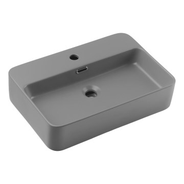 COMAD TRUST 2 MATT LIGHT GREY ( E-6282 ) - Мивка за вграждане в плот TRUST 55x38 см керамика/матово сив