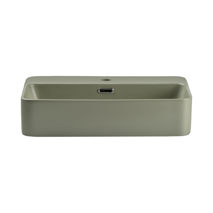 COMAD TRUST 2 OLIVER GREEN (E-6282) - Мивка за плот TRUST 55x38 см керамика/матово зелено