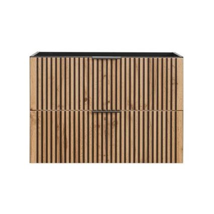 COMAD XILO BLACK WOTAN 82-80-D-2S - Шкаф за баня под мивка XILO 57x80,2 см, черен/дъб wotan