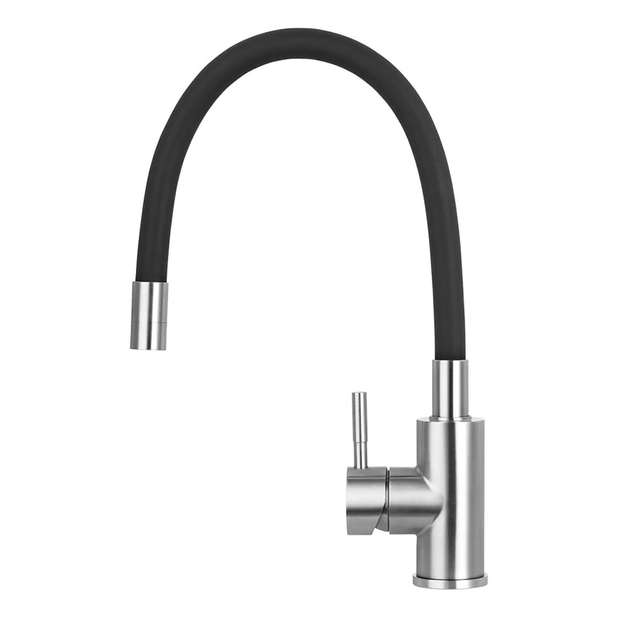 Concept BDC7138 - Смесител за мивка с гъвкав чучур, лъскав хром/черен