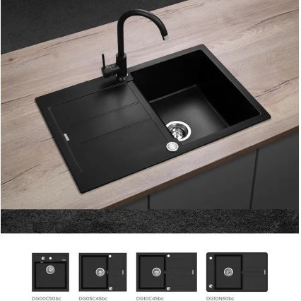 Concept BDG3334BC - Смесител за мивка 33,5 см, гранит/черен