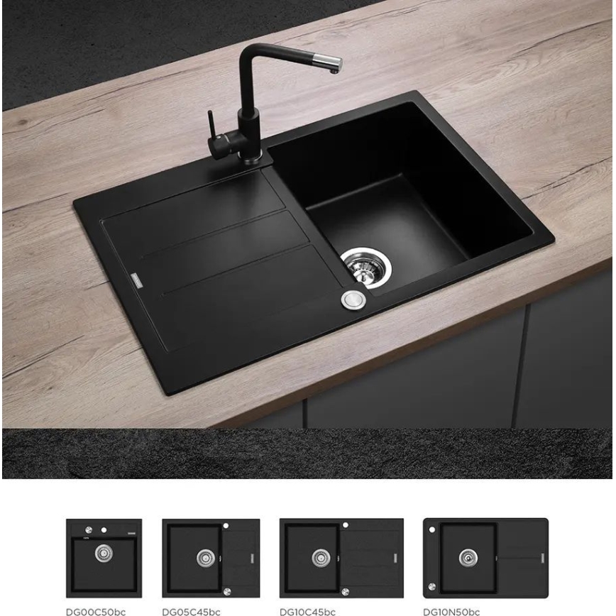 Concept BDG4327BC - Смесител за мивка 27,3 см гранит/черен