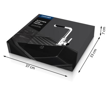 Concept BDG4527BC - Смесител за мивка с изтегляща се душ глава 26,9 cm гранит/черен