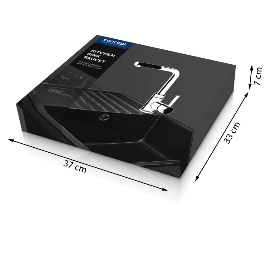 Concept BDG4527BC - Смесител за мивка с изтегляща се душ глава 26,9 cm гранит/черен