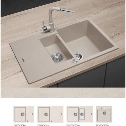 Concept BDG4527BE - Кухненски смесител с изтегляща се душ-слушалка, 26,9 см, гранит/бежов