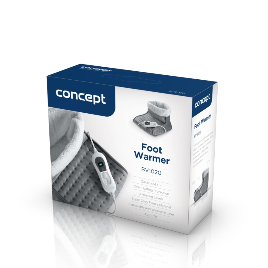 Concept BV1020 - Електрическа подгряваща обувка 100W/230V 30x30 cm сива/бяла