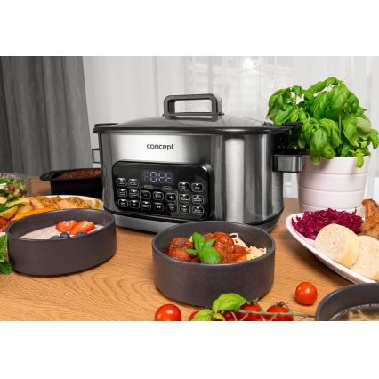 Concept CK9000 - Мултифункционална електрическа тенджера 6 л 10 в 1 1250 W/230 V неръждаема стомана