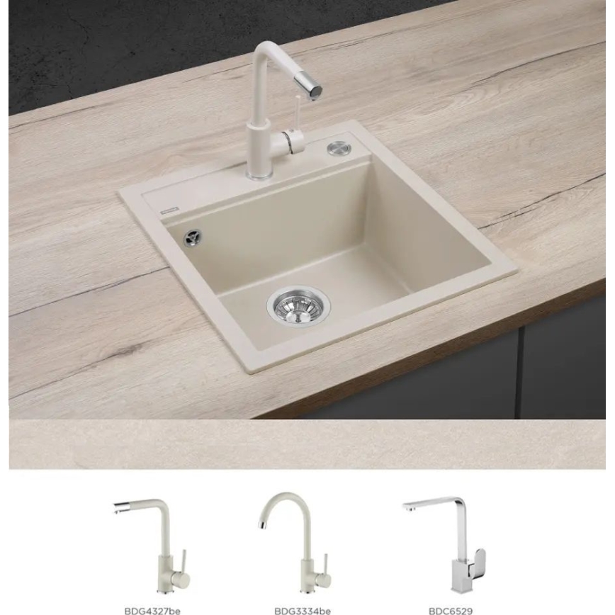 Concept DG00C50BE - Кухненска мивка CUBIS 49x51 см, гранитна, бежова
