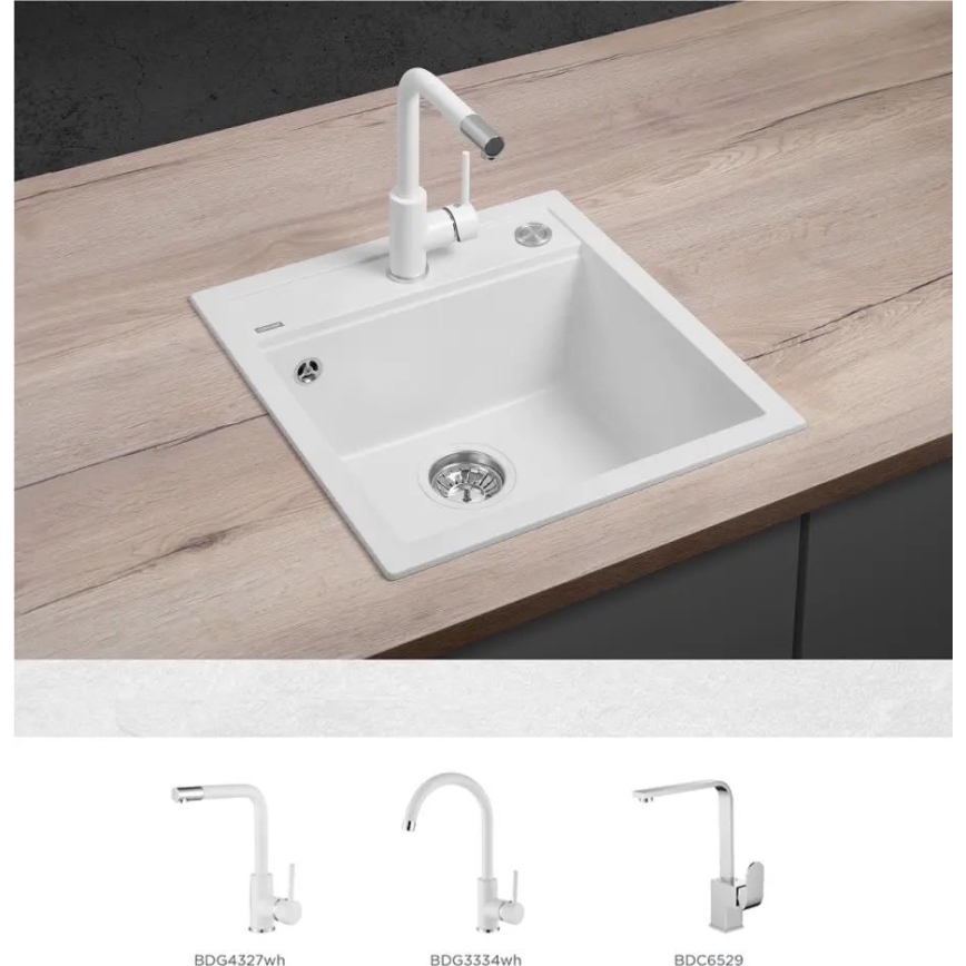 Concept DG00C50WH - Кухненска мивка CUBIS 49 x 51 см, гранит/бяла