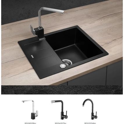 Concept DG05C45BC - Кухненска мивка CUBIS 50x62 см гранит/черна