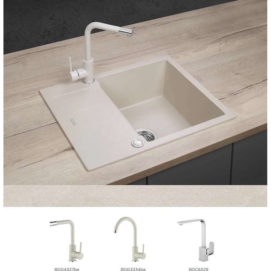 Concept DG05C45BE - Кухненска мивка CUBIS 50x62 см гранит/бежов