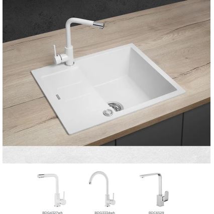 Concept DG05C45WH - кухненска мивка CUBIS 50x62 см, гранит/бяла