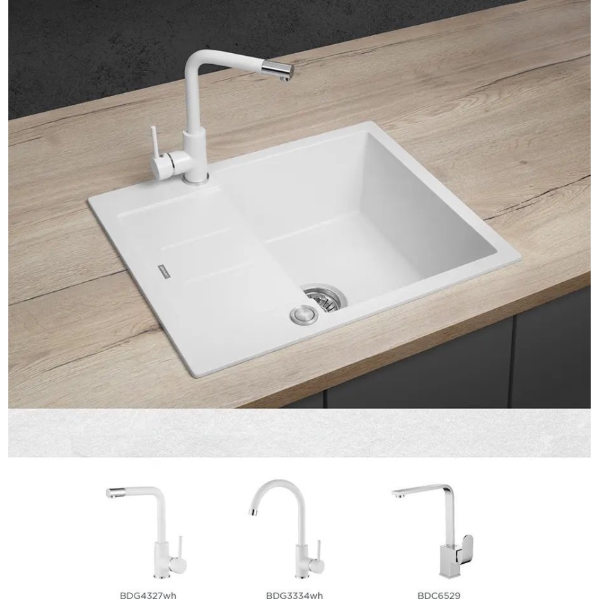 Concept DG05C45WH - кухненска мивка CUBIS 50x62 см, гранит/бяла