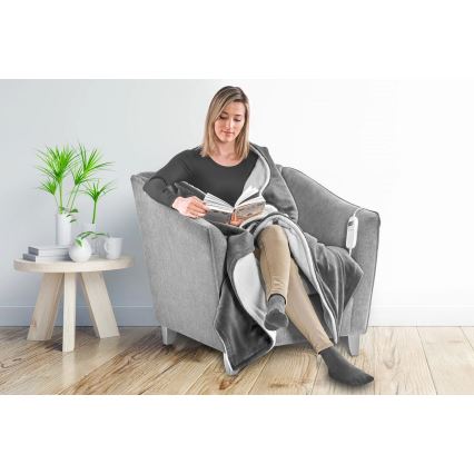 Concept DV7420 - Електрическо отопляемо одеяло 160 W/230 V 180x130 см сиво/бяло