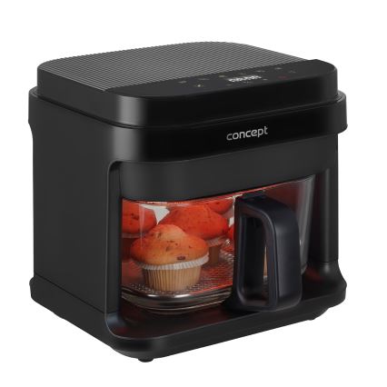 Concept FR5500 - Еър фрайър GLASS & FAST 5,5 l 1200W/230V черен