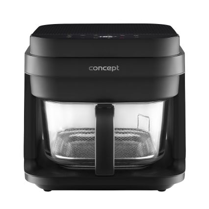 Concept FR5500 - Еър фрайър GLASS & FAST 5,5 l 1200W/230V черен
