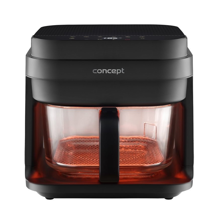 Concept FR5500 - Еър фрайър GLASS & FAST 5,5 l 1200W/230V черен