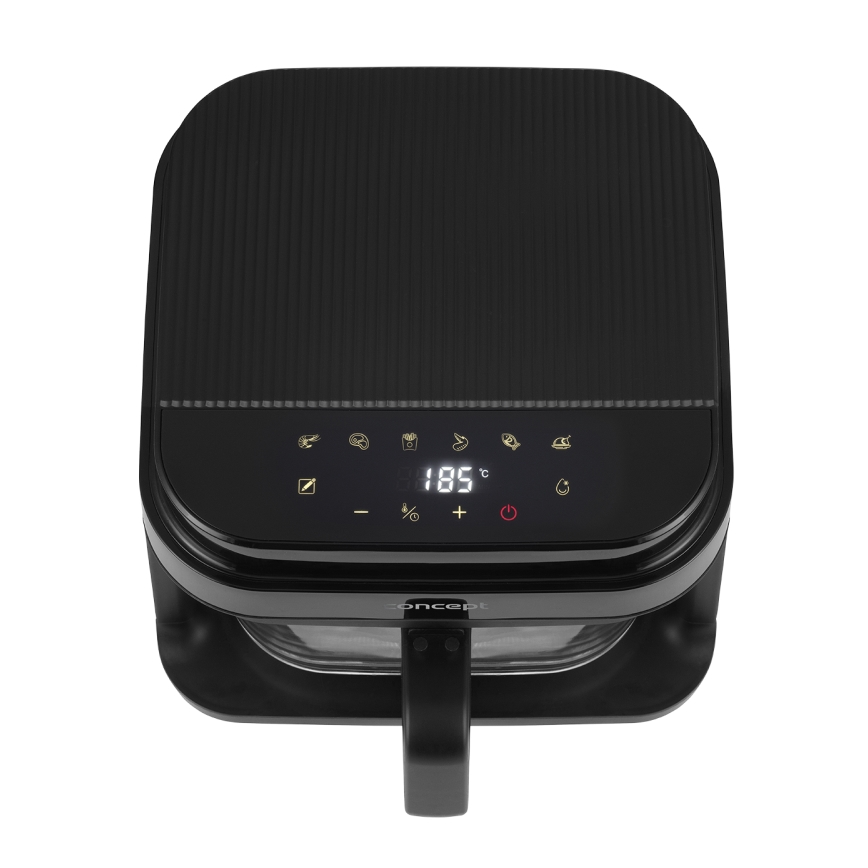 Concept FR5500 - Еър фрайър GLASS & FAST 5,5 l 1200W/230V черен