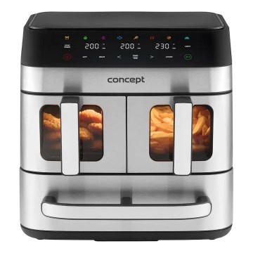 Concept FR9000 - Въздушна фритюрница PIZZA TRIO 18,5 л, 2700 W / 230 V, неръждаема стомана/черна