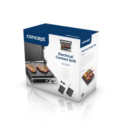 Concept ge3500 - Контактен грил с температурен сензор 2000W/230V черен