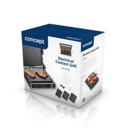 Concept ge3550 - Контактен грил с температурен сензор 2000W/230V черен