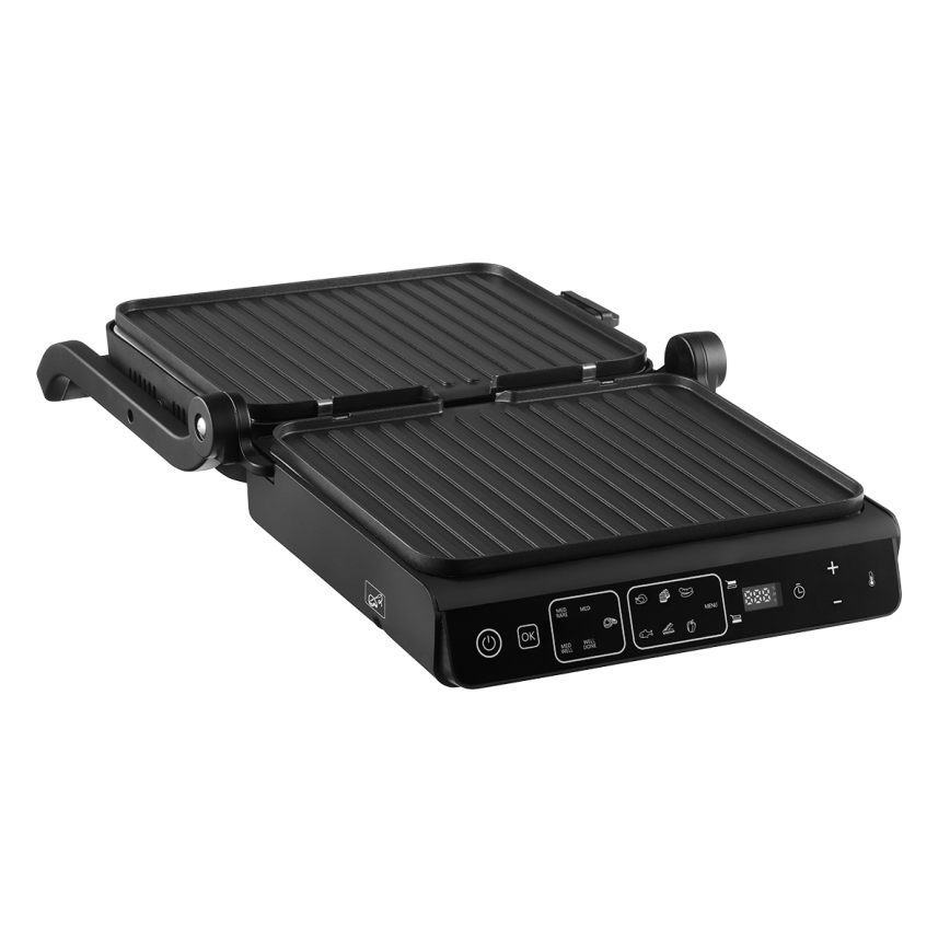 Concept ge3600 - Контактен грил с температурен сензор GLASS 2000W/230V черен