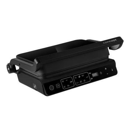 Concept ge3600 - Контактен грил с температурен сензор GLASS 2000W/230V черен