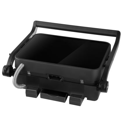 Concept ge3600 - Контактен грил с температурен сензор GLASS 2000W/230V черен