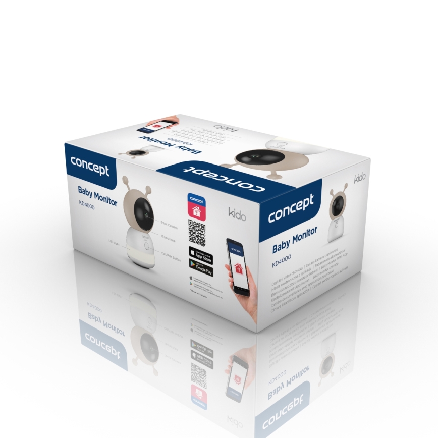 Concept KD4000 - Умен бебефон с датчик за движение SMART KIDO 4,5W/230V Wi-Fi бежов