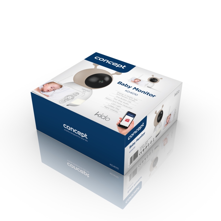 Concept KD4010 - Умен бебефон с монитор и сензор за движение SMART KIDO 4,5W/230V Wi-Fi бежов