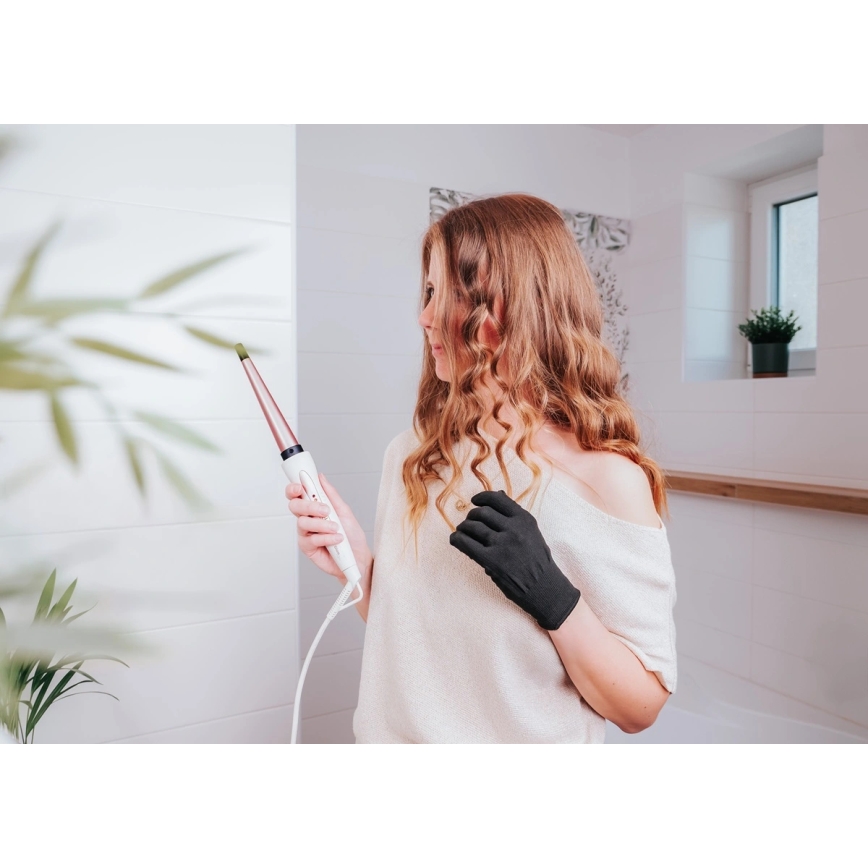 Concept KK2125 - Конусна маша за коса GLAM STYLE 42W/230V бял/розово злато