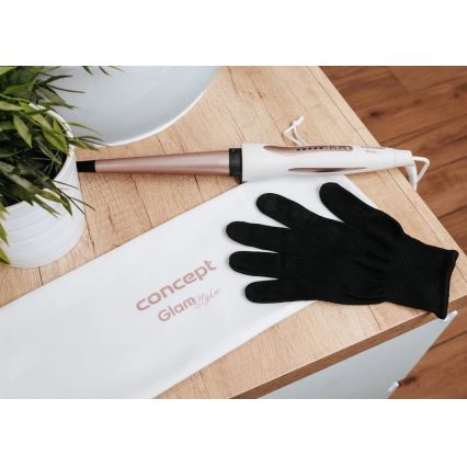 Concept KK2125 - Конусна маша за коса GLAM STYLE 42W/230V бял/розово злато