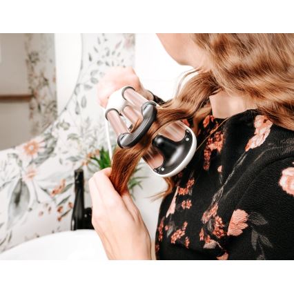 Concept KT2140 - Маша за къдрици с три цеви GLAM STYLE 100W/230V бяла/розово злато