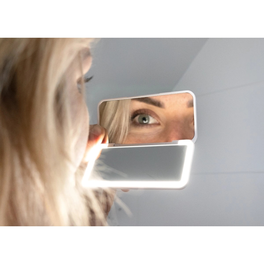 Concept KZ2010 - LED джобно козметично огледало PERFECT SKIN LED/1,5W/5V 4500-5500K 300 mAh бяло