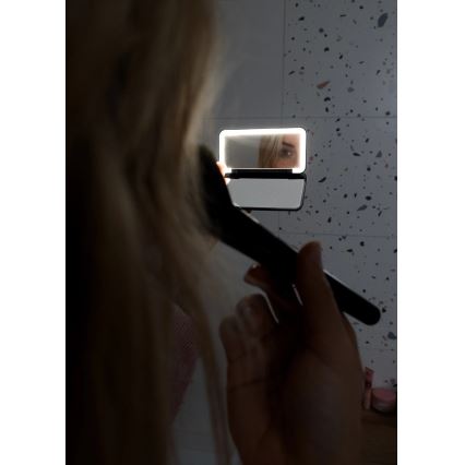 Concept KZ2020 - LED джобно козметично огледало PERFECT SKIN LED/1,5W/5V 4500-5500K 300 mAh черно