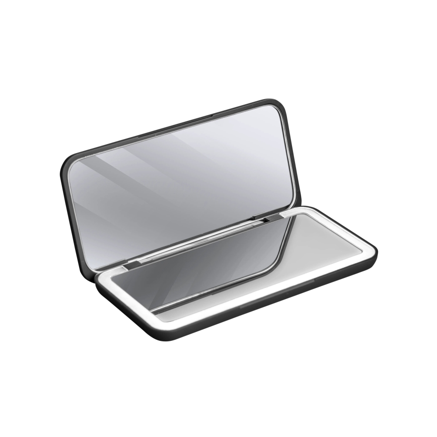 Concept KZ2020 - LED джобно козметично огледало PERFECT SKIN LED/1,5W/5V 4500-5500K 300 mAh черно