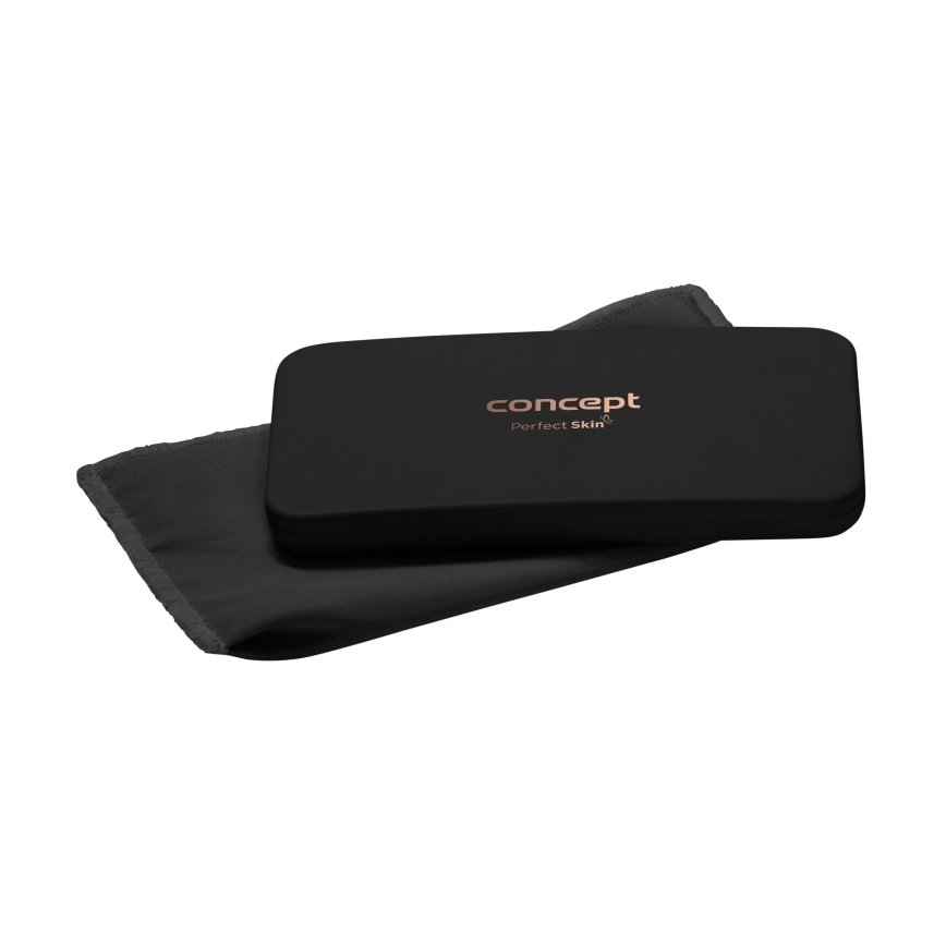 Concept KZ2020 - LED джобно козметично огледало PERFECT SKIN LED/1,5W/5V 4500-5500K 300 mAh черно