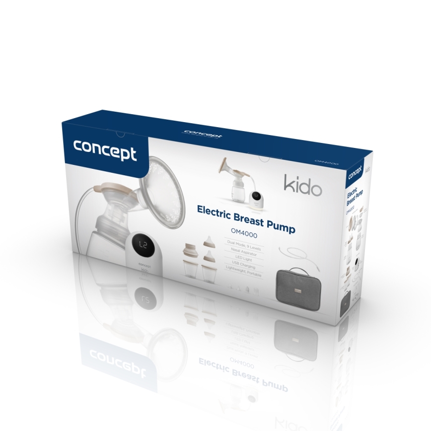 Concept OM4000 - Електрическа помпа за изцеждане на мляко 2 в 1 KIDO бяла