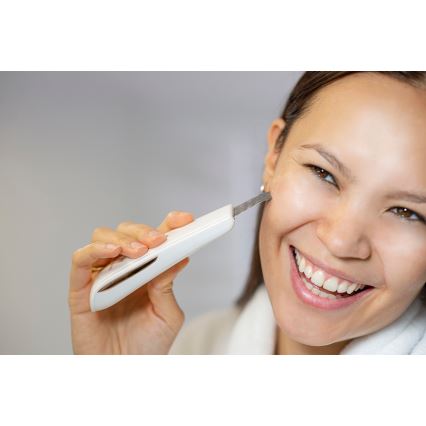 Concept PO2030 - Козметична ултразвукова шпатула PERFECT SKIN 2,5W/5V USB 600 mAh бял