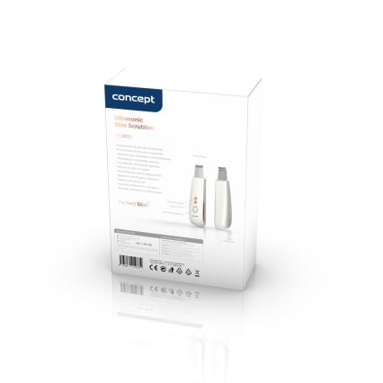 Concept PO2030 - Козметична ултразвукова шпатула PERFECT SKIN 2,5W/5V USB 600 mAh бял