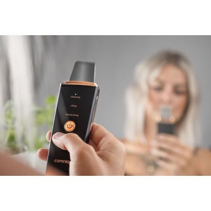 Concept PO2060 - Козметична ултразвукова шпатула PERFECT SKIN 3,5W/5V USB 500 mAh IPX6 черен