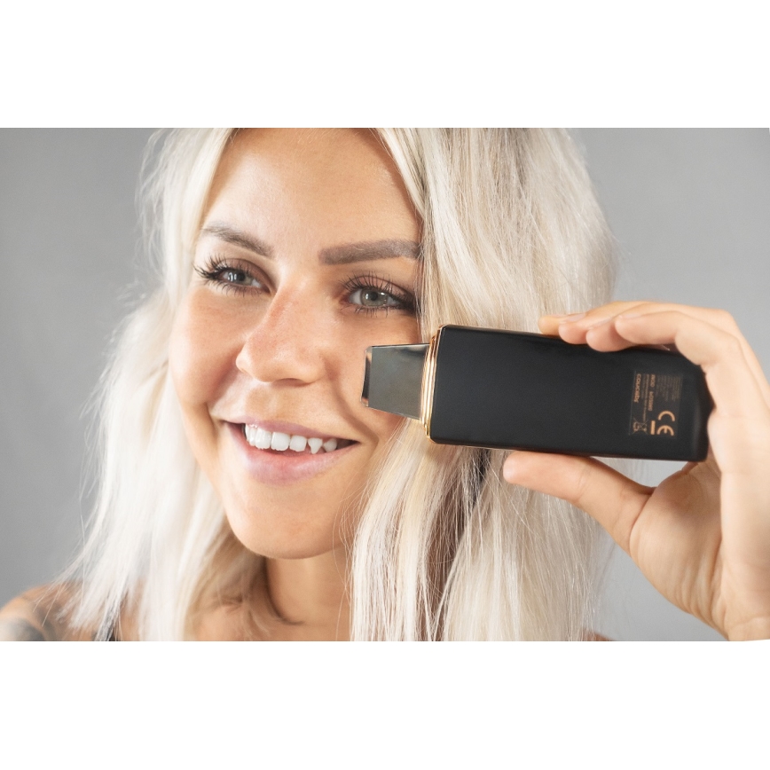 Concept PO2060 - Козметична ултразвукова шпатула PERFECT SKIN 3,5W/5V USB 500 mAh IPX6 черен