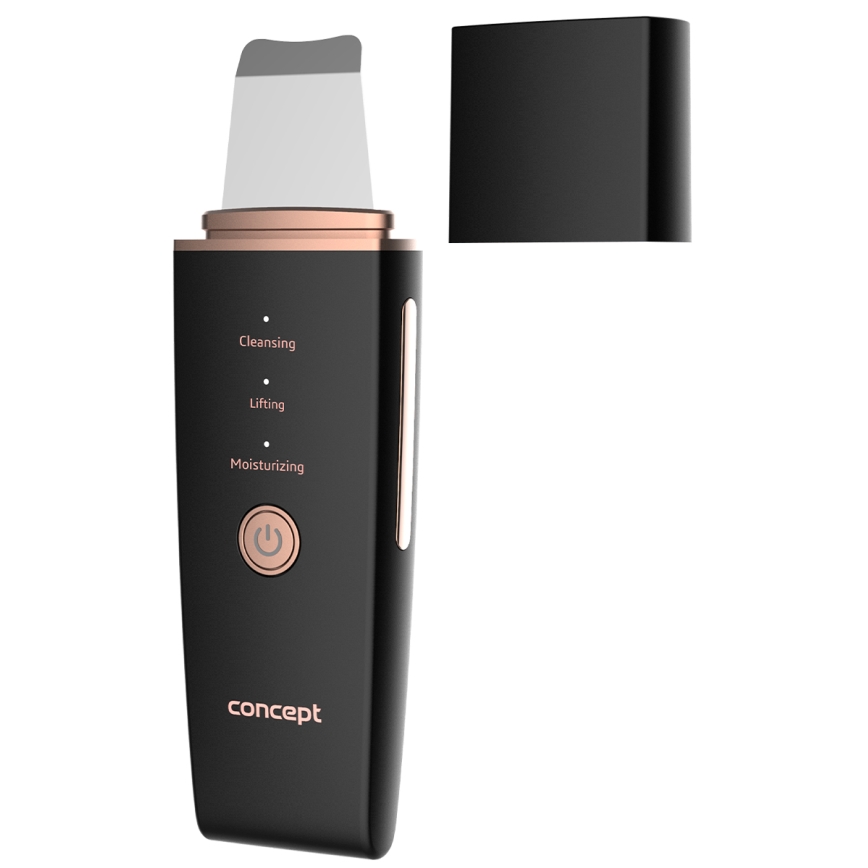 Concept PO2060 - Козметична ултразвукова шпатула PERFECT SKIN 3,5W/5V USB 500 mAh IPX6 черен